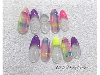 ココ ネイル サロン アンドスクール(COCO.NAIL SALON&SCHOOL)/カラフル蛍光ネイル7550