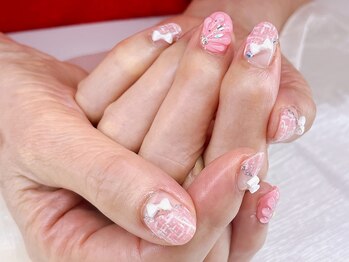 ミアローザ(Mia Rosa)/ななめツイード&リボンネイル