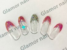 グラマーネイル(Glamor nail)/オーロラ×ラメフレンチ