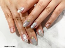 ネコ ネイル(NEKO NAIL)/シェル囲みミラーネイル