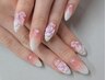 【豪華な3D花定額ネイル】★長さだし10本スカルプ★ART込￥15800