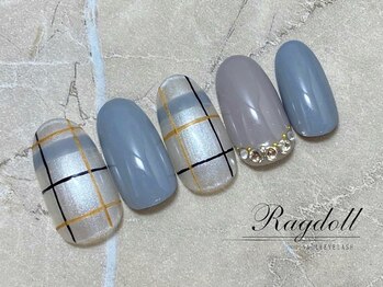 ネイルアンドアイラッシュ ラグドール 東海大学前店/【秋キャン】チェックネイル