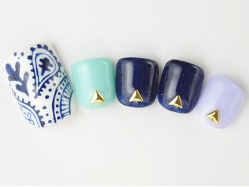 ネイルサロン ドレリッチ 大宮店(drerich)/ペイズリーシンプルFOOT