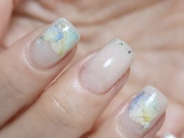 紫陽花押し花ネイル