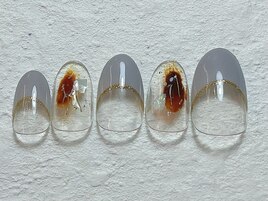 ぬりかけネイル　フレンチ