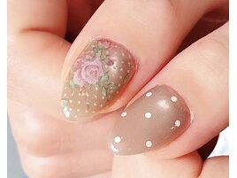 花柄 転写ネイル