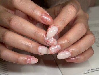 アース コアフュールボーテ 佐久平店(EARTH coiffure beaute)/シンプルチェックネイル