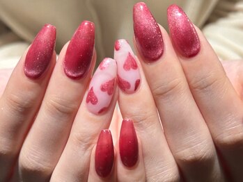 バレンタインネイル