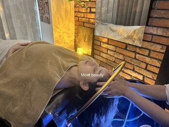 モーストビューティー(Most beauty)の写真/最高品質オーガニックアロマシャンプートリートメントで、香りに包まれながら心もリフレッシュ◎