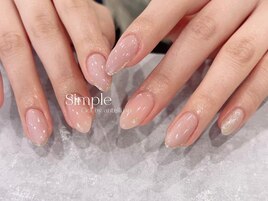 シンプル上品キラキラネイル