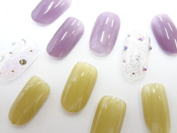 ネイルサロン クイール 小山店(NAIL SALON QUILL)/ワンカラー+ストーン