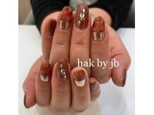 ハク ネイル バイジェービー 稲毛(hak nail byjb)/ニュアンス逆ミラーストレートF