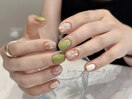 すけすけシェルネイルxグリーン