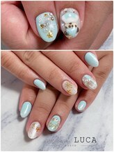 ネイルアトリエルカ(nail atelier LUCA)/W-480 ブルークリスマスネイル