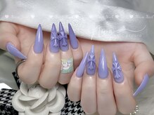 女子力UP紫クロスネイル