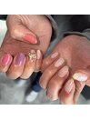 ちぐはぐネイル/ショートネイル