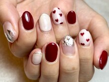 イリィ(Ily)/ハート　ボルドーネイル