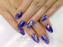 ネイルサロン ビューティーマジック 川口店/ブルーラメネイル