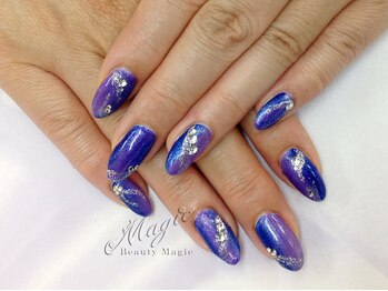 ネイルサロン ビューティーマジック 川口店/ブルーラメネイル