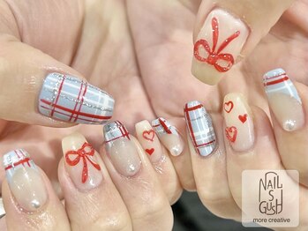 ネイルズガッシュ 大森駅前店(NAILs GUSH)/チェック/リボン/ハート/Y2K