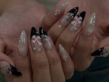 クリーム(cream)/y2k/フレンチ/黒/クロム