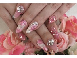 1 キラキラ×ローズネイル