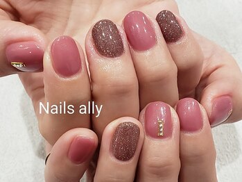 ネイルズアリー 立川店(Nails ally)/フラッシュネイル×ピンク