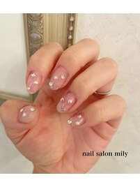 クリアビジューネイル