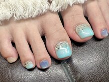 バウネイル(Bow nail)の雰囲気（★FOOT 定額デザインコース）