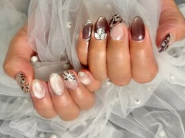 マグネットネイル、ヒョウ柄