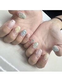 オーロラネイル/紫陽花ネイル