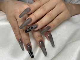 チップ長さだしアート2本ハート