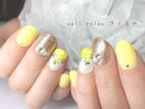 大人の春ネイル☆ミモザジェル