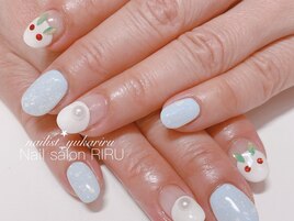 雪うさぎネイル/干支ネイル