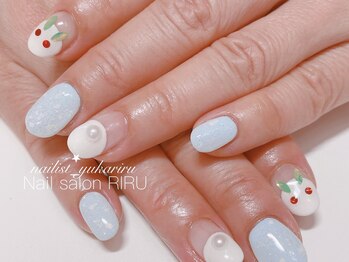 リル(RIRU)/雪うさぎネイル/干支ネイル