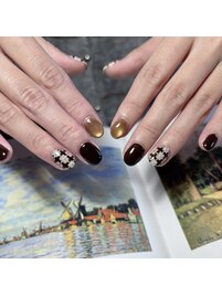 チェック/マグネット/ブラウン