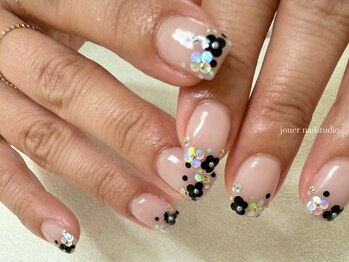 ジュエ ネイルスタジオ(jouer nailstudio.)/お花ホロネイル