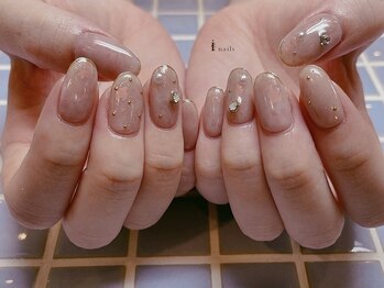 アイネイルズ 吉祥寺店(I nails)/上品シアーピンクパールビジュー