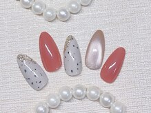 キラキラネイル 川口 南鳩ヶ谷店/牛柄シンプルネイル