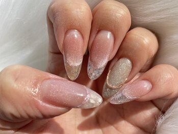 ネイルズ とんぷそん/マググラデ&ガラスフレンチ♪