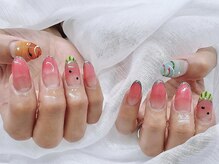ルビーネイル 太閤通駅店(RUBY NAIL)/10本長さ出し後10本アート付け放