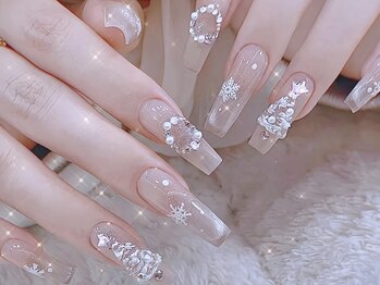 クイーンズネイルサロン(Queen's nail salon)/白系クリスマスデザイン