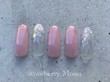 サロンストロベリームーン(Salon Strawberry Moon)/ミラーフレンチネイル　￥7980