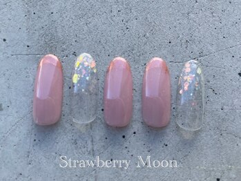 サロンストロベリームーン(Salon Strawberry Moon)/ミラーフレンチネイル ¥7980
