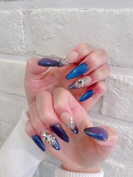 ジューシーネイル 天神店(Juicynail)/ネイビーマグネットネイル