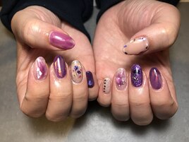 ～パープルニュアンスネイル～