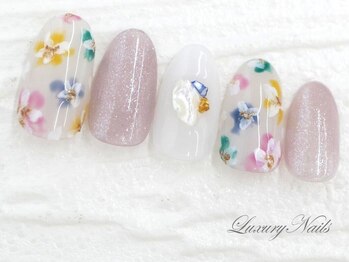 ラグジュアリー ネイルズ(Luxury Nails)/ニュアンス＊フラワーNail
