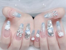 ケビ 池袋東口店(K.Bi)/キラキラリボンネイルデザイン