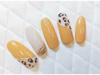 グラマーネイル(Glamor nail)/ヒョウ柄×ツートン