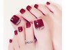 【FOOT SPA★フットバス付き6,200円】甘皮処理付き ワンカラー★フットネイル
